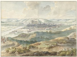 Gezicht op Namen vanuit het oosten tijdens het beleg van 1695