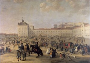Paleisplein Terreiro do Paço van Lissabon, 1650 door Dirk Stoop