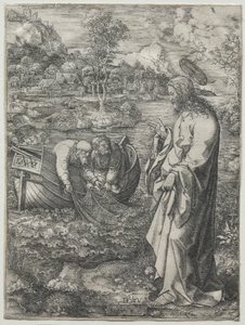 Jezus roept Sint Petrus en Sint Andreas, 1523 door Dirk Vellert