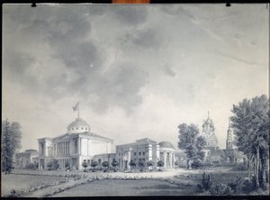 Uitzicht op het Ostankino-paleis