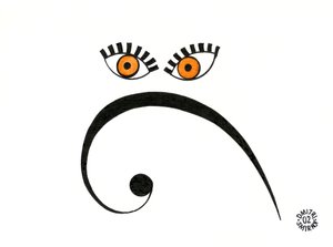 Bass clef face - een gezicht getekend met behulp van de clef en andere muzieknotatie