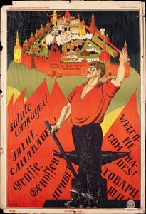 Oktoberrevolutie, Welkom kameraden! Oproep aan de revolutionaire arbeiders in het buitenland door Dmitry (1883 1946) Moor
