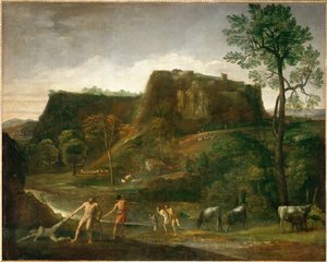 Hercules sleept Cacus uit zijn grot ...