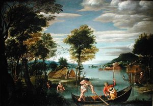 Landschap met boten