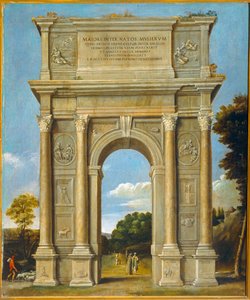 Boog van Triomf ... (olieverf op doek) door Domenichino (1581 1641)