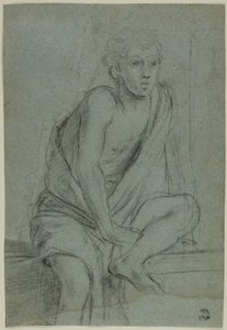 Zittende Jongeling: Studie voor Geseling van Sint Andreas door Domenichino