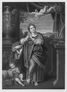 St Agnes, van het schilderij in de Koninklijke Collectie door Domenichino