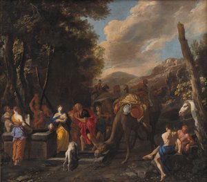 Rebecca en Eliezer bij de bron