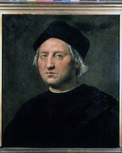 Portret van Christoffel Columbus - toegeschreven aan Ghirlandaio, Maritiem Museum van Genua - Pegli door Domenico (attr.to) Ghirlandaio