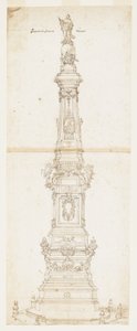 Ontwerp voor de obelisk van St. Dominic, Piazza San Domenico Maggiore, Napels