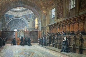 Het koor van de kerk van Santa Maria Donnaregina Nuova, tweede helft van de 19e eeuw door Domenico Battaglia