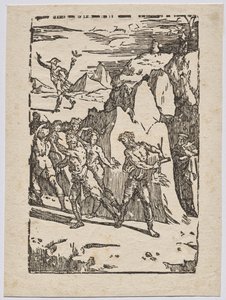 De Alchemische Eigenschappen van Metaal: Kwik, Vulcanus, en de Alchemist in de Grot door Domenico Beccafumi