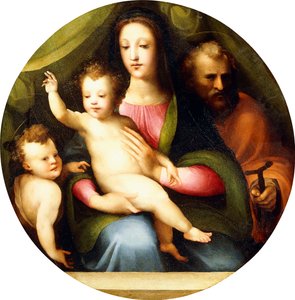 De Heilige Familie met de jonge Sint Jan de Doper door Domenico di Pace Beccafumi  