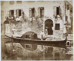 Gondel in Venetië, c.1855 door Domenico Bresolin