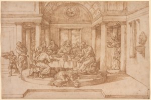 Christus in het Huis van Simon de Farizeeër door Domenico Campagnola