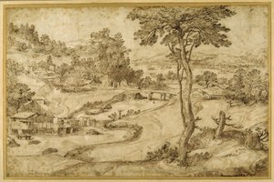 Landschap met een kronkelende rivier