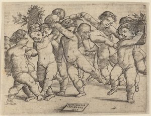 Twaalf Kinderen die Dansen door Domenico Campagnola