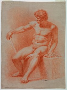 Tekening, naakt door Domenico Corvi