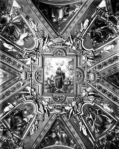 Maagd van de Onbevlekte Ontvangenis met heiligen en engelen, in de Cappella Paolina, c.1611 door Domenico Cresti Passignano