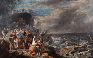 De Israëlieten steken de Rode Zee over, midden 17e eeuw