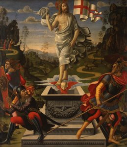Duits: Die Auferstehung Christi Wederopstanding van Christus door Domenico Ghirlandaio