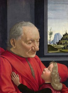 Italiaans: Ritratto di vecchio con nipote Een oude man en zijn kleinzoon door Domenico Ghirlandaio