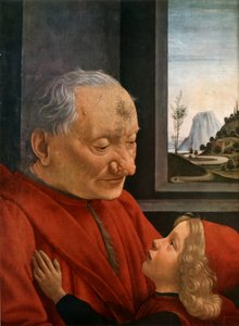 Italiaans: Ritratto di vecchio con nipote Een oude man en zijn kleinzoon door Domenico Ghirlandaio