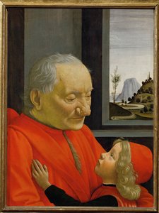 Portret van een oude man en een jonge jongen - ... door Domenico Ghirlandaio