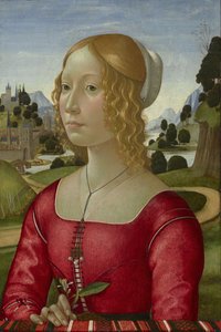 Portret van een dame door Domenico Ghirlandaio