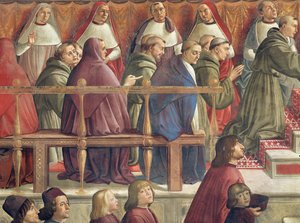 De goedkeuring van de orde door paus Honorius III, scène uit het leven van St. Franciscus van Assisi (detail)