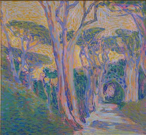 Pijnboombos in Portofino, c.1920 door Domenico Guerello
