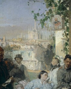 Nieuws van de Vrede van Villafranca (detail) door Domenico Induno