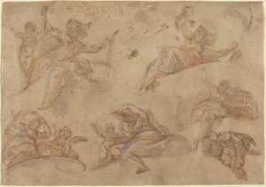 Allegorische Figuren van Onderaf Gezien