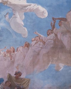 De Hemelvaart, fresco door Domenico Morelli, plafond van de Koninklijke Kapel van Assunta, Koninklijk Paleis van Napels