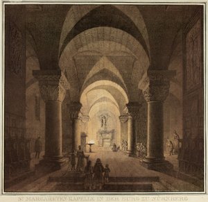 Kapel van Sint Margaretha in de stad Neurenberg, uit de collectie van gedenkwaardige middeleeuwse gebouwen in Duitsland
