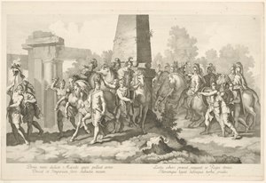 Soldaten bij obelisk door Domenico Rossetti