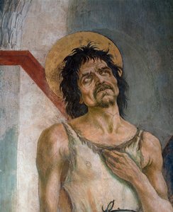St. Johannes de Doper en St. Franciscus van Assisi: Detail van St. Johannes de Doper (detail) door Domenico Veneziano