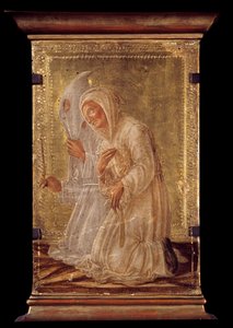 Twee geselende Houtschilderij door Domenico Veneziano (1400-1481) 15e eeuw