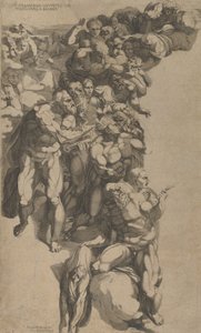 Groep van het Laatste Oordeel, St. Bartholomeus, St. Petrus en andere apostelen, 16e eeuw door Domenico del Barbiere
