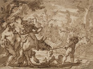 De Triomf van Bacchus, ca. 1642-1703 door Domenico the Elder Piola