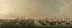 Het Engelse eskader dat Havana aanviel in 1762 door Dominic Serres