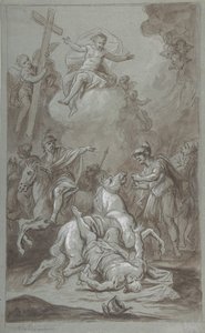 De bekering van St. Paulus recto, De executie van de gevangene verso, 18e-begin 19e eeuw door Dominik Kindermann