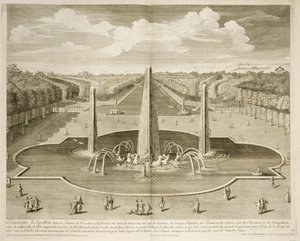 Fontein van Apollo in de tuinen van Versailles door Dominique (after) Girard