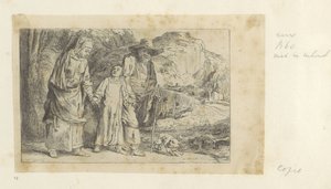 Christus keert terug uit de Tempel met Jozef en Maria door Dominique Vivant Denon (baron) (attributed to)