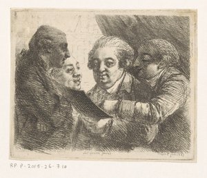 Portret van vier broers uit de familie Terres, boekhandelaren te Napels door Dominique Vivant Denon (baron)