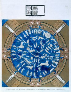Astrologisch planisfeer van de dierenriem van Dendarah, van het plafond van de kapel in de Tempel van Hathor, Dendarah, Egypte door Dominique Vivant Denon