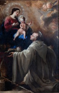 Parochiemuseum. Sint Bernardus en de Madonna met Kind door Don Juan Carreno de Miranda