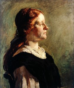 Portret van een meisje met rood haar door Donald Graeme MacLaren
