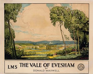De Vale van Evesham, poster ter promotie van London, Midland en Scottish Railway