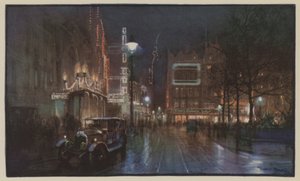 Het schouwspel van Leicester Square door Donald Maxwell
